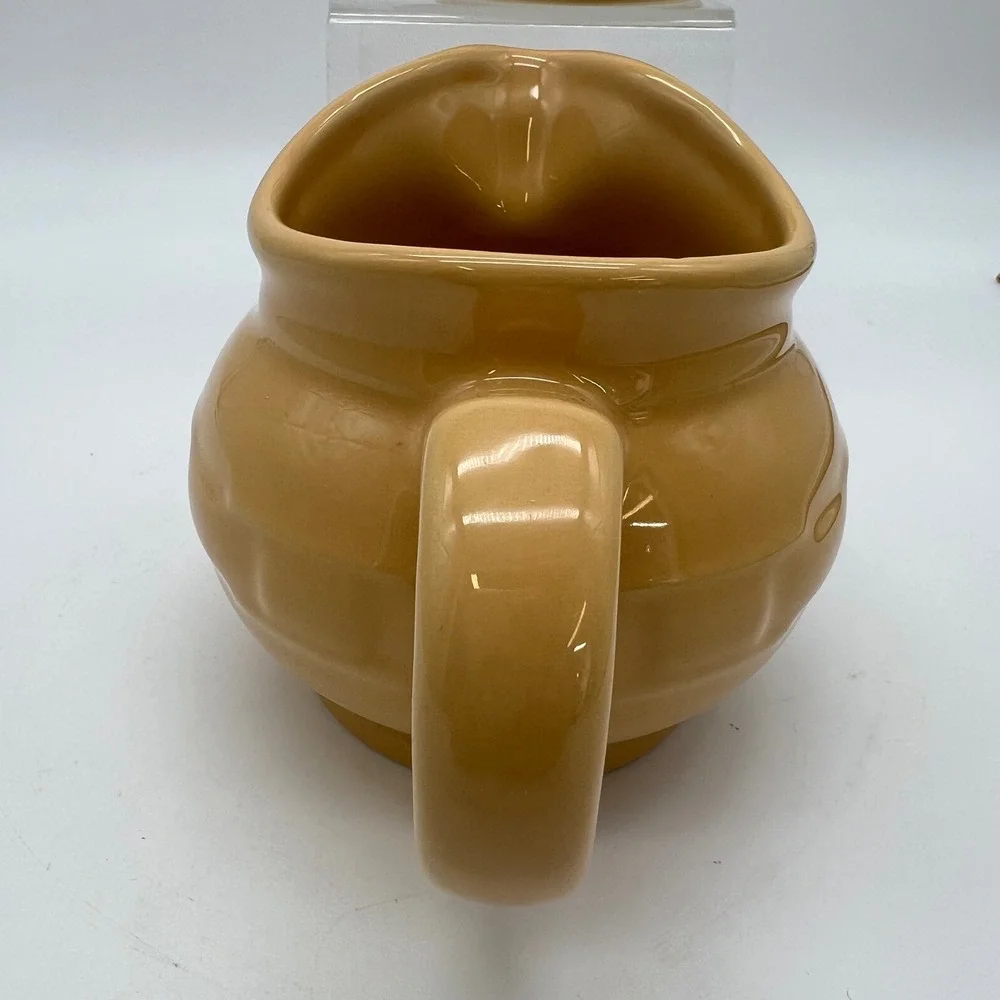 Longaberger Creamer and Sugar Bowl Set Butternut Yellow Woven Traditions VTG Y2K